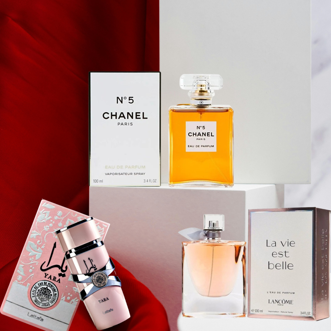 COMBO TOP 3 PERFUMES DE LAS ESTRELLAS 💎⭐ - Nº 5 CHANEL / YARA LATTAFA / LA VIE EST BELLE LANCÔME - 100 ML